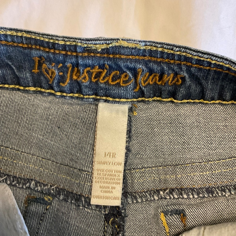 Justice Jeans Girls Blue Denim 14 regular - Picture 9 of 11